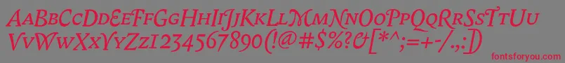 BiblonScOtItalic Font – Red Fonts on Gray Background