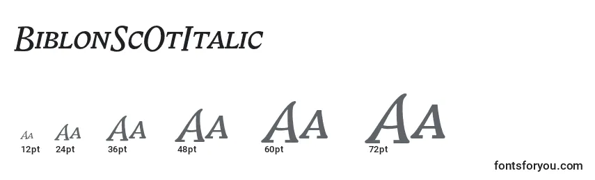 Größen der Schriftart BiblonScOtItalic