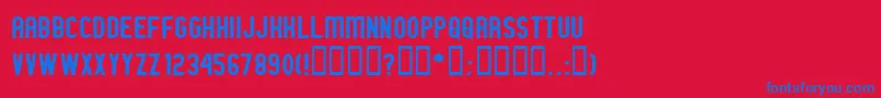 GmExpNorm Font – Blue Fonts on Red Background