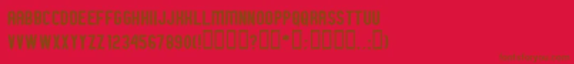 GmExpNorm Font – Brown Fonts on Red Background