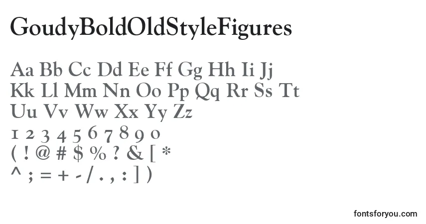 Fuente GoudyBoldOldStyleFigures - alfabeto, números, caracteres especiales