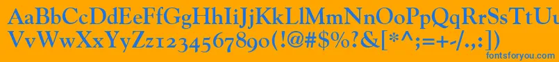 GoudyBoldOldStyleFigures Font – Blue Fonts on Orange Background
