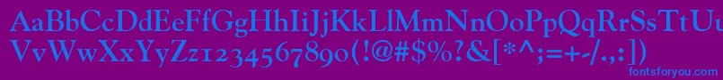 GoudyBoldOldStyleFigures Font – Blue Fonts on Purple Background