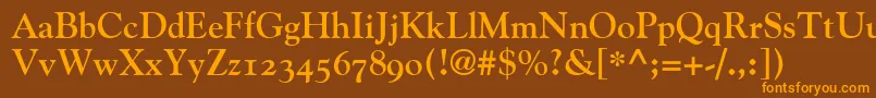Шрифт GoudyBoldOldStyleFigures – оранжевые шрифты на коричневом фоне