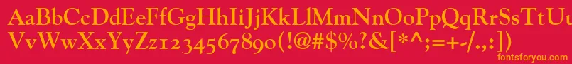GoudyBoldOldStyleFigures Font – Orange Fonts on Red Background