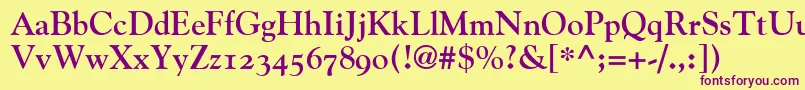 GoudyBoldOldStyleFigures Font – Purple Fonts on Yellow Background