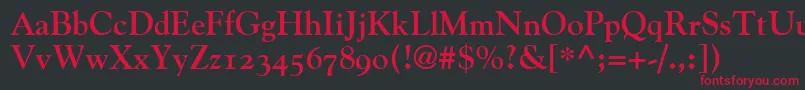 GoudyBoldOldStyleFigures Font – Red Fonts on Black Background