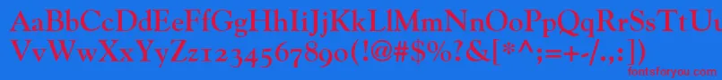 GoudyBoldOldStyleFigures Font – Red Fonts on Blue Background