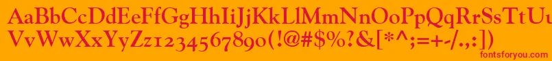 GoudyBoldOldStyleFigures Font – Red Fonts on Orange Background