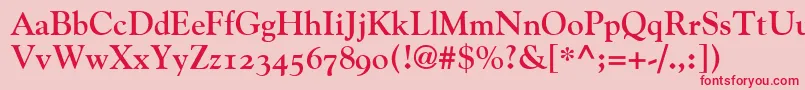 GoudyBoldOldStyleFigures Font – Red Fonts on Pink Background