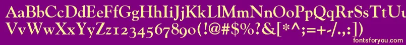 GoudyBoldOldStyleFigures Font – Yellow Fonts on Purple Background