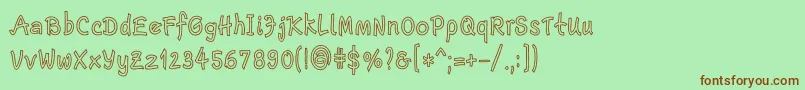 EscriptLtBoldNarrowOutline Font – Brown Fonts on Green Background