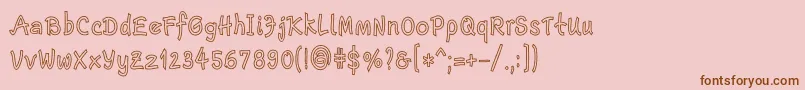 EscriptLtBoldNarrowOutline Font – Brown Fonts on Pink Background