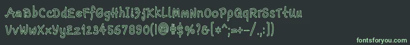 Шрифт EscriptLtBoldNarrowOutline – зелёные шрифты на чёрном фоне