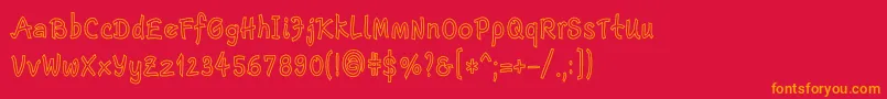 EscriptLtBoldNarrowOutline Font – Orange Fonts on Red Background