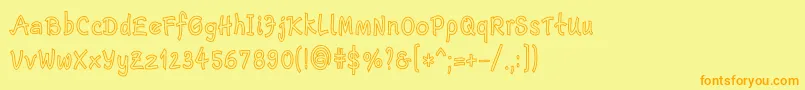 EscriptLtBoldNarrowOutline Font – Orange Fonts on Yellow Background