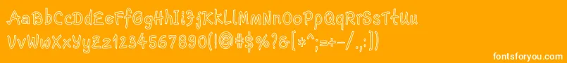 EscriptLtBoldNarrowOutline Font – White Fonts on Orange Background