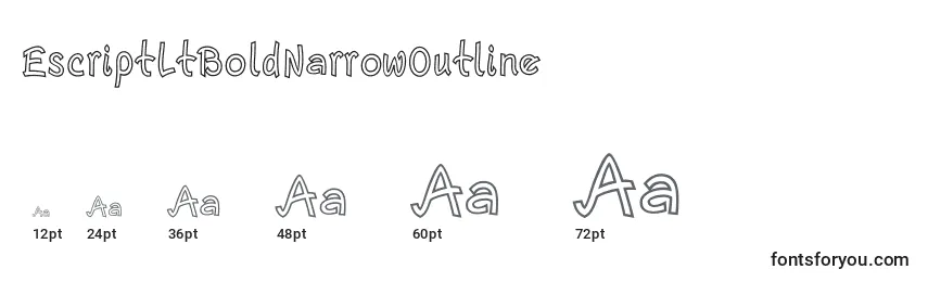 Размеры шрифта EscriptLtBoldNarrowOutline