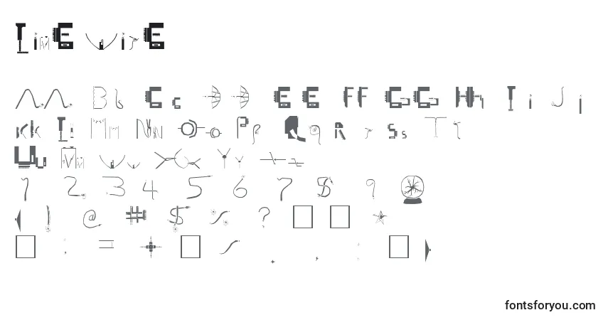 Шрифт LiveWire – алфавит, цифры, специальные символы