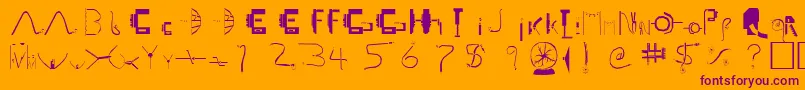 フォントLiveWire – オレンジの背景に紫のフォント