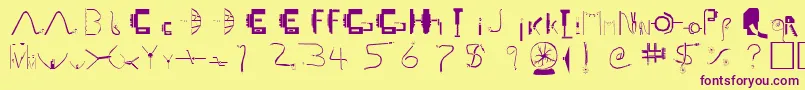 LiveWire Font – Purple Fonts on Yellow Background