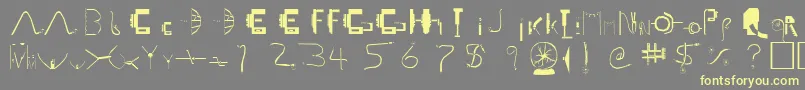 LiveWire-Schriftart – Gelbe Schriften auf grauem Hintergrund