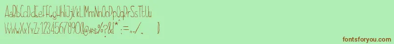 フォントDayonaElegant – 緑の背景に茶色のフォント