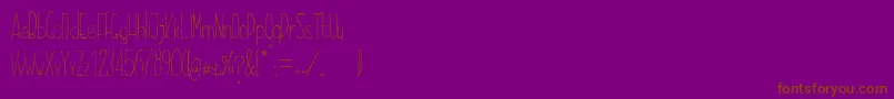 フォントDayonaElegant – 紫色の背景に茶色のフォント