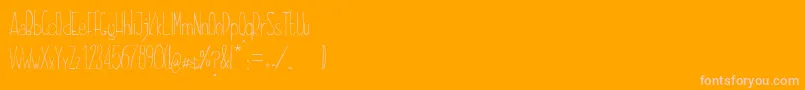 フォントDayonaElegant – オレンジの背景にピンクのフォント