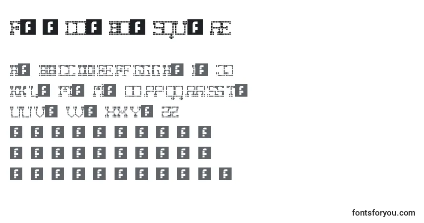 Czcionka FatCowboySquare – alfabet, cyfry, specjalne znaki