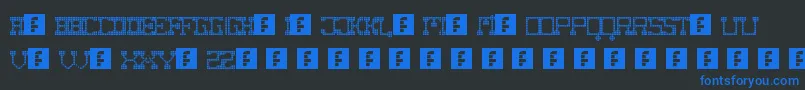 FatCowboySquare Font – Blue Fonts on Black Background