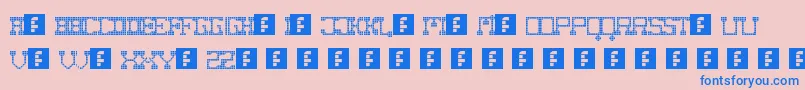 FatCowboySquare Font – Blue Fonts on Pink Background