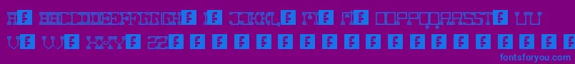 FatCowboySquare Font – Blue Fonts on Purple Background