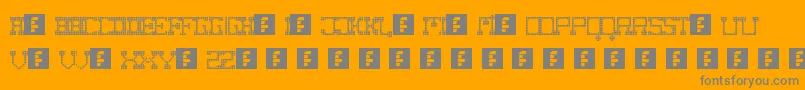 FatCowboySquare-Schriftart – Graue Schriften auf orangefarbenem Hintergrund