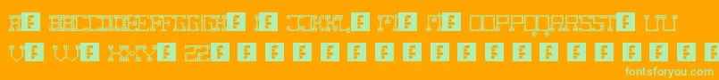 FatCowboySquare Font – Green Fonts on Orange Background