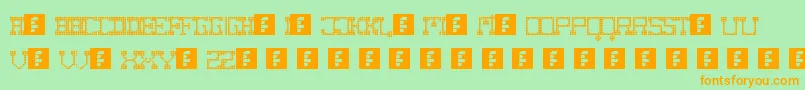 FatCowboySquare Font – Orange Fonts on Green Background