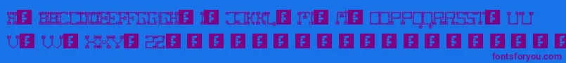 FatCowboySquare Font – Purple Fonts on Blue Background