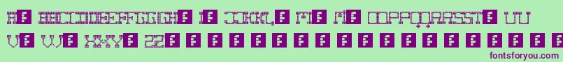 FatCowboySquare Font – Purple Fonts on Green Background