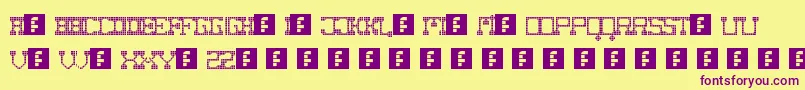 FatCowboySquare Font – Purple Fonts on Yellow Background