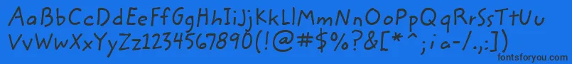 ZemkehanditcTt Font – Black Fonts on Blue Background