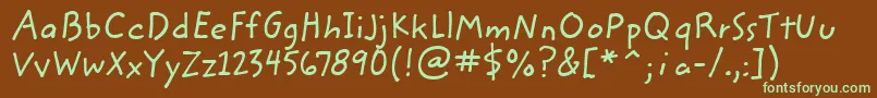 ZemkehanditcTt-fontti – vihreät fontit ruskealla taustalla