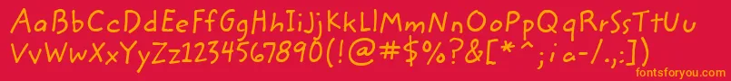 ZemkehanditcTt Font – Orange Fonts on Red Background