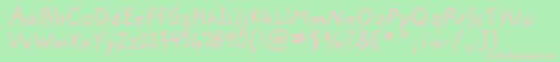 ZemkehanditcTt Font – Pink Fonts on Green Background