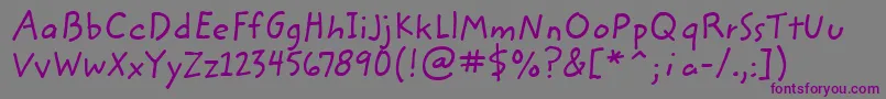 ZemkehanditcTt Font – Purple Fonts on Gray Background