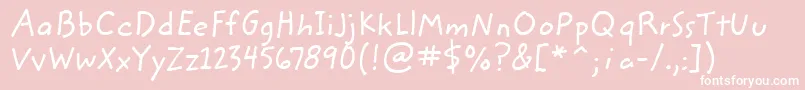 フォントZemkehanditcTt – ピンクの背景に白い文字