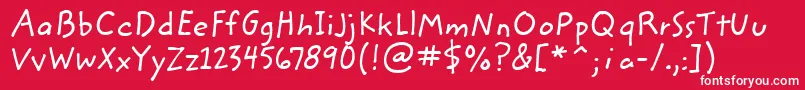 ZemkehanditcTt Font – White Fonts on Red Background
