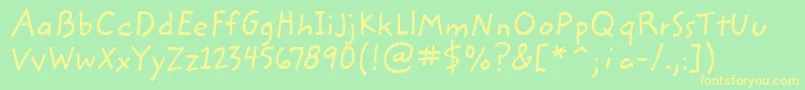 Шрифт ZemkehanditcTt – жёлтые шрифты на зелёном фоне