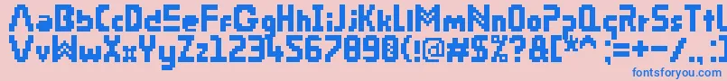 PixRiddim Font – Blue Fonts on Pink Background