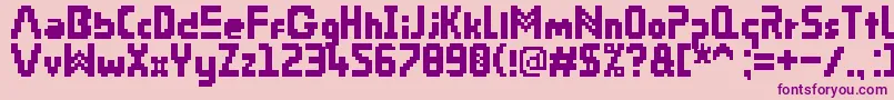 PixRiddim-fontti – violetit fontit vaaleanpunaisella taustalla