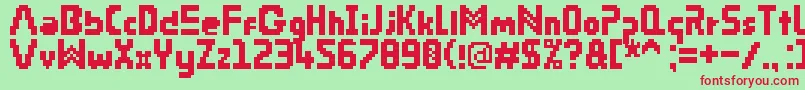 PixRiddim Font – Red Fonts on Green Background